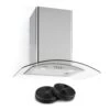 Hotspot Dunstabzugshaube Umluftset 60cm 610 M³/h Aktivkohlefilter