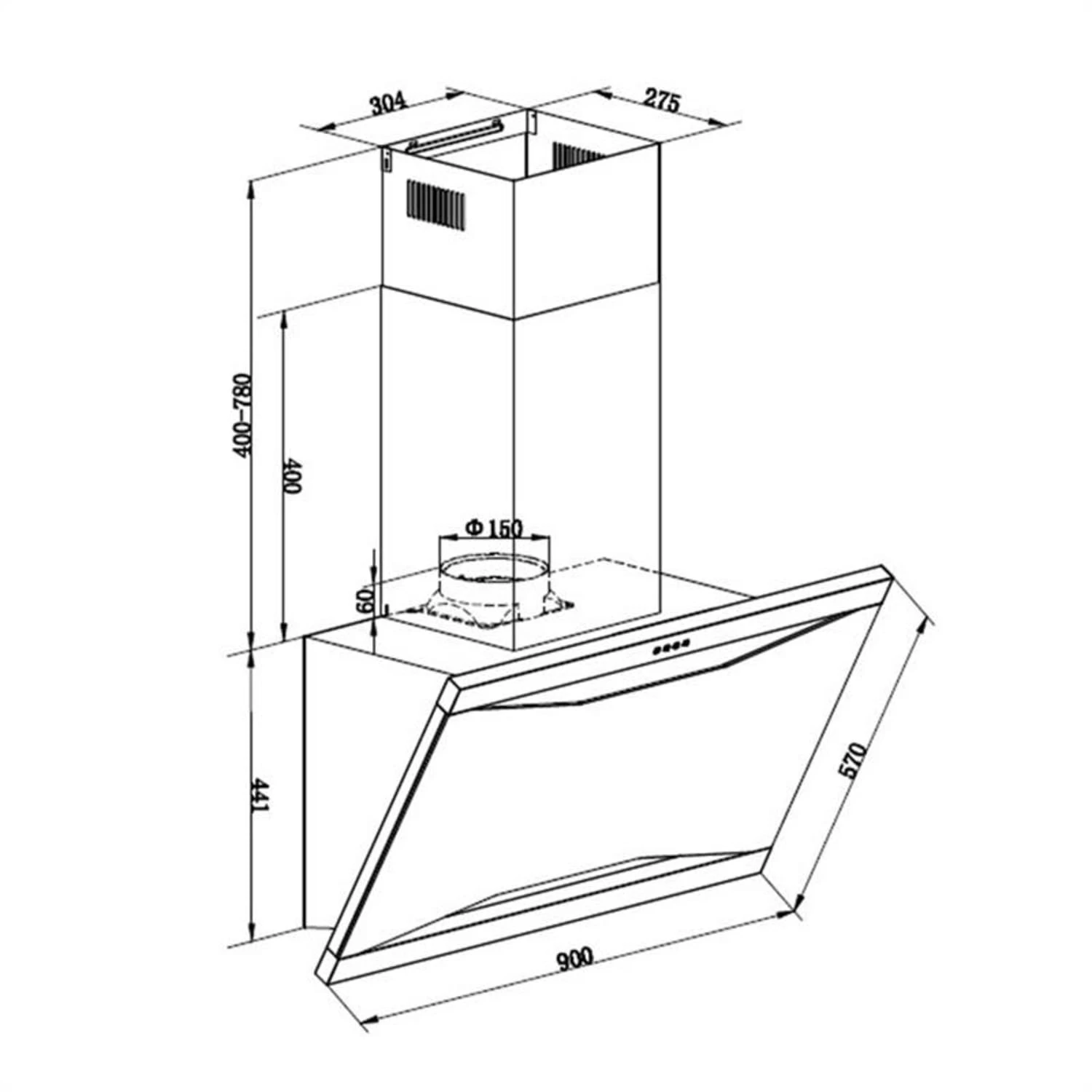 Masur Dunstabzugshaube Umluftset Tafelfront 650 M³/h Edelstahl 9 Masur Dunstabzugshaube Umluftset Tafelfront 650 M³/h Edelstahl – Bild 9