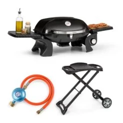 Parforce One Gasgrill 3,5kW 12000BTU Grilltisch Gasschlauch Schwarz